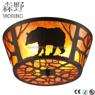 China American Vintage Deer Living Room Bedroom Modern Country Led Ceiling Lamp for sale