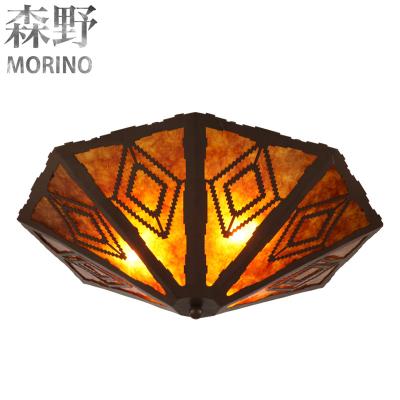 China American Country Craftmade Semi Flush Ceiling Light Log Cabin Lighting With USA Vintage Design for sale