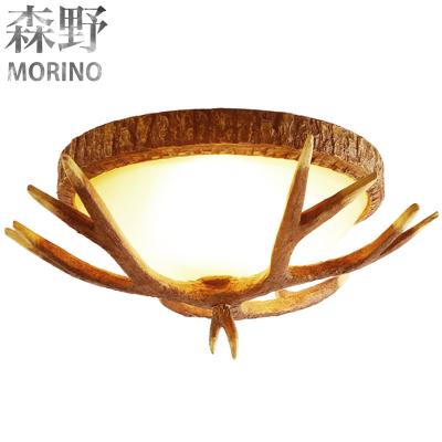 China Rustic American Southwest Style Country Ceiling Lamps Bathroom Ceiling Lights Antler Bracket for Log and Cabin for sale