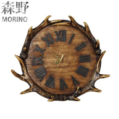 China Europe Hotsale Deer Luxury Antler Wall Clock Decorative Decor for sale