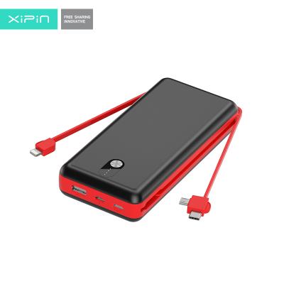 China Built-in Universal Power Bank High Capacity 20000mAh Flex Cable Power Bank for sale