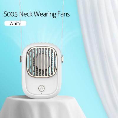 China 2021 Outdoor Neck Fan Mini Portable USB Rechargeable Lazy Hanging Portable Neck Band Fan for sale