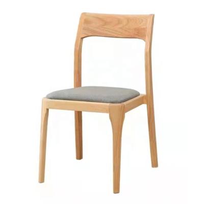 China Contemporary Nordic Single Oak Back Chair Solid Wood Book Dining Chair for sale