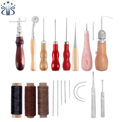 China L25 Eco-friendly Leather Craft Tool 21 PCS Leather Sewing Tool Kit DIY Leather Quilting Hand Tools for sale