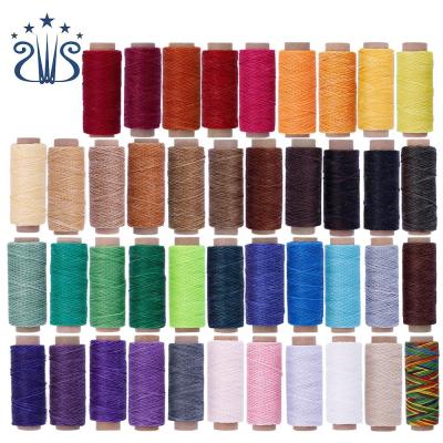 China Sustainable RTS 42 Colors DIY Handmade Wax Leather Flat Sewing Thread 50m for sale