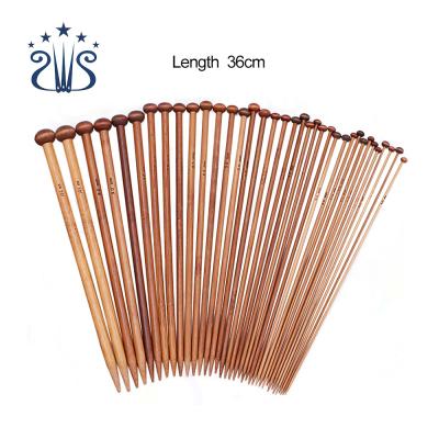 China Sweater Knitting Needle 36CM 18 Pairs of 2.0-10.0mm Knitting Needles Single Bamboo Set Knitting Needles for sale