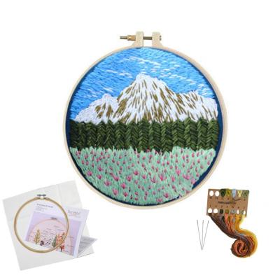 China Europe 3D Embroidery Set DIY Cross Stitch Kits Landscape Series Embroidery Kits for sale