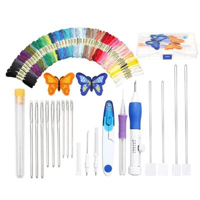 China Embroidery New Embroidery Needle Set Push Needle Embroidery Tools DIY Punch Needle Embroidery Set for sale