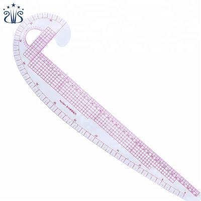 China Dressing Dish Making RTS Tool Multifunctional Dressing Ruler Curve Ruler with Protractor Quilting Ruler for sale