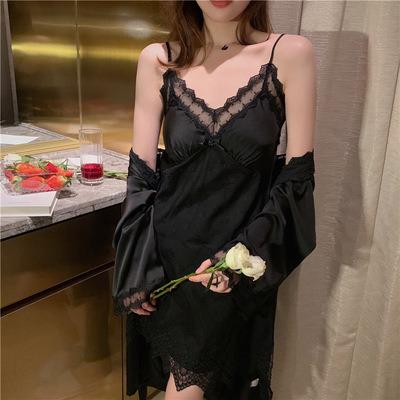 China Women Breathable Muslim Velvet Korea Nightgown Simple Nightgown Long Robe Set for sale