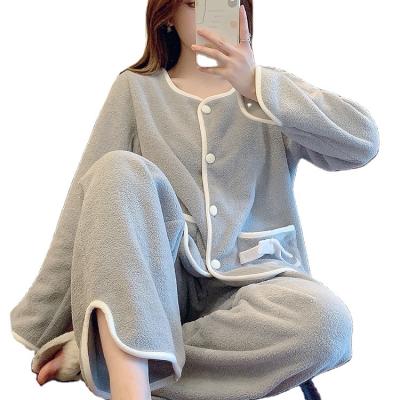 China 2022 QUICK-DRY autumn and winter pajamas new exquisite warm thick women's coral fleece home wear for sale