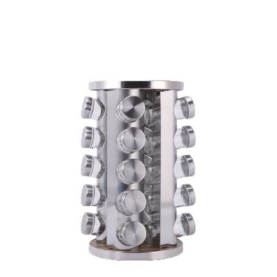 China Factory Directly Wholesale Stainless Steel Plastic Rotating Round Bottle Seasoning Set for sale