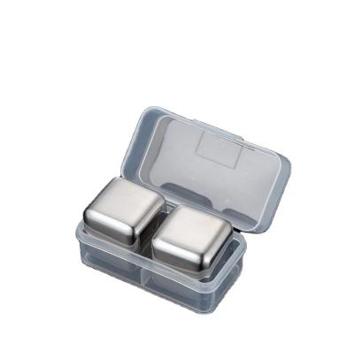 China New Type Sustainable Hot Sale Reusable Boxes Packaging Stainless Steel Ice Cube Set for sale