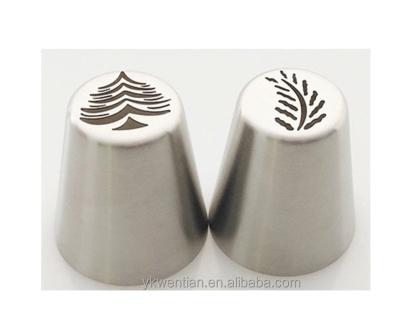 China Viable Russian Christmas Designs Stainless Steel Pastry Spout For Cake Decorating Russian Piping Icing Tips With Coupler for sale