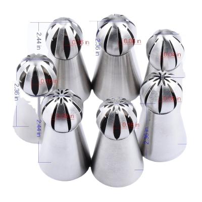 China Sustainable Factory Supply 304 Stainless Steel Russian Sphere Piping Tips Pastry Nozzles Cake Tip for sale