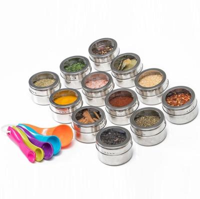 China Viable Wholesale Magnetic Spice Tins High Quality Stainless Steel Magnet Containers Spice Jar for sale