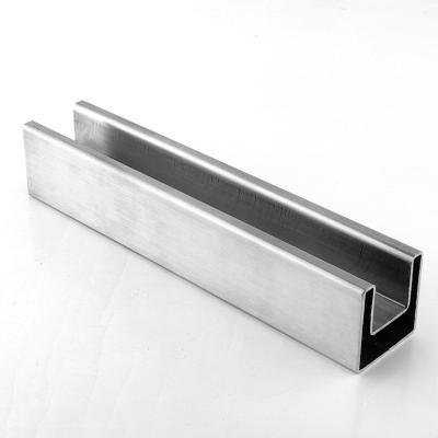 China Handrail Good Quality Finish Polished Mirror U Shape Stainless Steel Square Pipe for sale