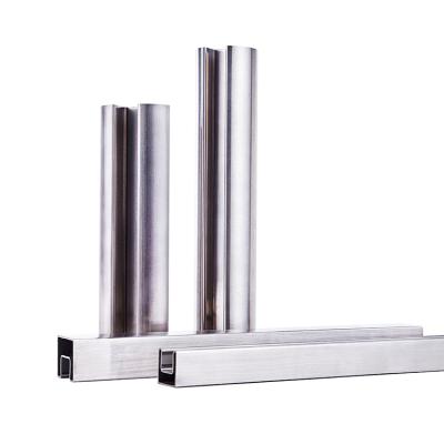 China Handrail Mirror Smooth Surface Finish U Shape Stainless Steel Square Tube for sale