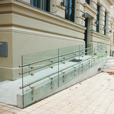 China Stainless Steel Flange Balustrade Handrails Railing Balcony Glass Stairs Handrails Fence Design Modern Hot Sale Factory for sale