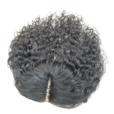 China Wholesale Hair Toppers Curly Hairpiece Natural Hairpiece Clip In Hair Topper Wigs 13x13cm Silktop for sale