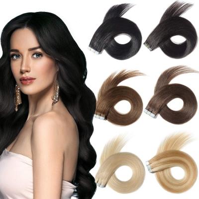 China Factory High Quality Cheap Silky Straight Double 9A Indian Wave Tape In Hair Extension for sale