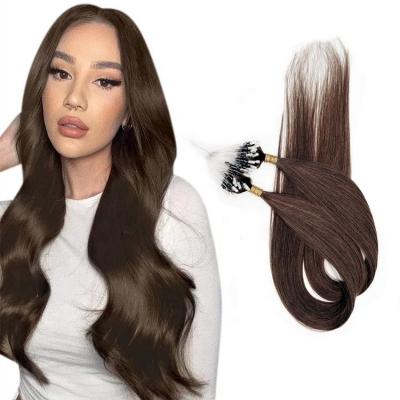 China Factory Wave Silky Straight Micro Loop Hair Double Drawn Vigin Remy Human Hair Micro Loop Straight Hair Extensions for sale