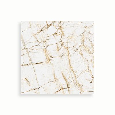 China Foshan Modern Villa Calacatta Marble Porcelain Tile Full Polished White Glazed Ceramic Gold Vein Polished Non Skid 600x600 for sale