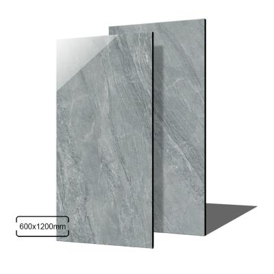 China 60x120 Modern High Gloss Polished Glazed Tile Gray Marble Ceramic Stoneware Floor for sale