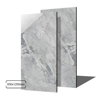 China 600x1200 Modern Cheap Modern House Polished Glazed Gray Marble Ceramic Floor Tile Factory for sale