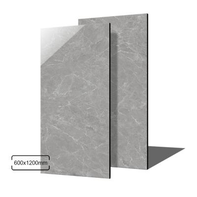 China Modern Home Abrasion Resistant Gray Marble Ceramic Floor Tile Living Room Glazed From China 600x1200 for sale