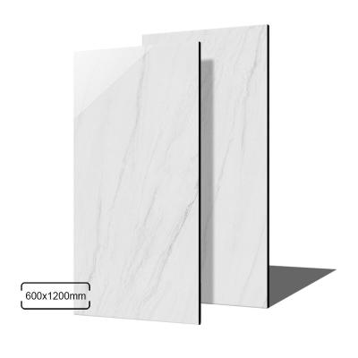 China Wholesale 60x120 Modern Indoor Non-Solid High Gloss Polished Glazed White Glazed Sandstone Look Porcelain Floor Tile for sale