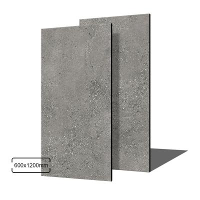 China Custom Foshan Ceramic Antique Floor Tile 600x1200 mm Matt Finish Glazed Gray Terrazzo Rustic and Porcelain Tiles On Sale for sale