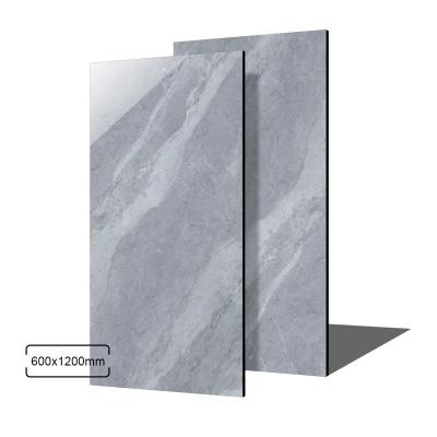 China Modern Dark Shower 60x120 Gray Marble Polished Porcelain Wall Tile for Living Room Kitchen China for sale