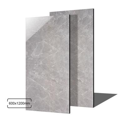 China China Modern Non-slip Villa 600x1200 Polished Porcelain Tile Gray Bathroom Wall And Marbles Glazed Ceramic Flooring for sale