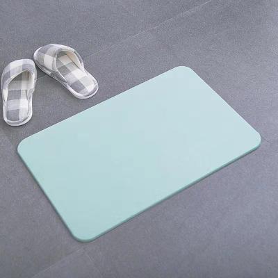 China 2020 High Quality Quick Dry Absorbent Plain Waterproof Diatomite Bath Mats Bathroom Toilet Mat for sale