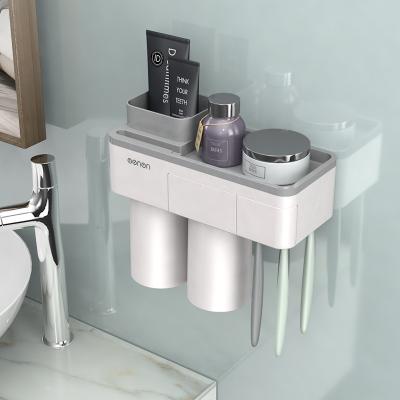 China High Quality Viable Plastic Storage Box Bathroom Organizer PVC Toothbrush Wall Rack Shelf for sale