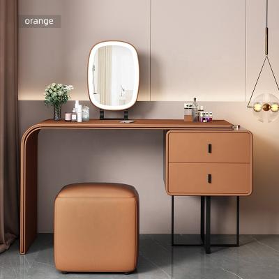 China (Other) Storage Makeup Table 3 Color LED Adjustable Modern Simple Push-Pull Wooden Dressing Table for sale