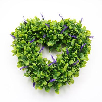 China Home Garden Office Wedding  Decoration Faux Boxwood Wreath  for Front Door Wall Hanging Window Wedding Party Decoration Artificial Green Leaves Wreath for sale