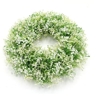 China Home Garden Office Wedding  Decoration Wholesale High Quality Garland Artificial Flower Baby Breath Wreath For Home Decor for sale