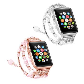 China Adjustable Custom Stainless Steel Band With Jewelry Diamond Rhinestone For Apple Watch Series 4/3/2/1 for sale