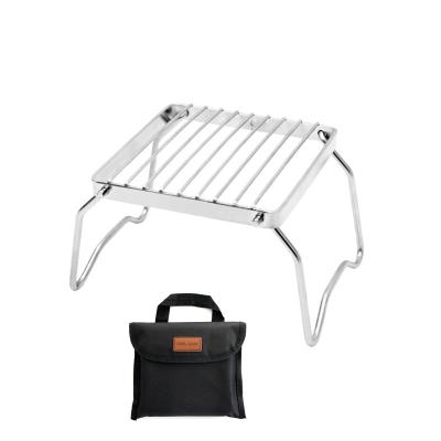 China Campfire Grill Stainless Steel Grate Easily Assembled Folding Heavy Duty Portable Camping Grill With Legs Carrying Bag for sale