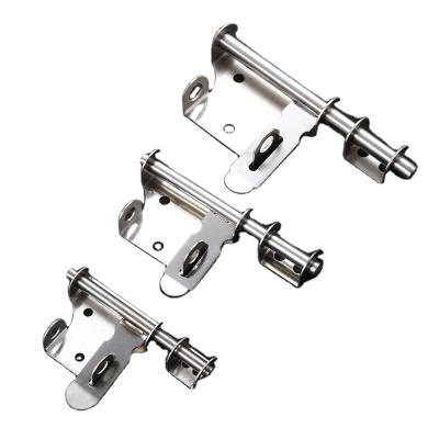 China Self-produced safe and sold anti-theft stainless steel U-shaped left and right latch stainless steel lock old-fashioned wooden door for sale