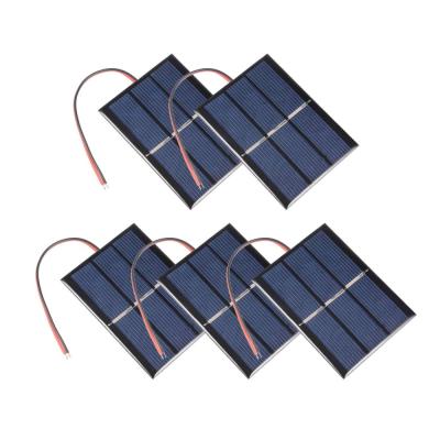 China 5 Cell Polycrystalline PV Module Mini Diy Epoxy Solar Panel Assembly With Lead Cord Connection Cable 158.75mmx158.75mm for sale