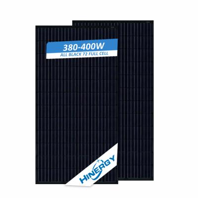 China Full all 400watt mono PERC black solar panel 360w 370w 380w 390w 400w for European market 158.75mmx158.75mm for sale