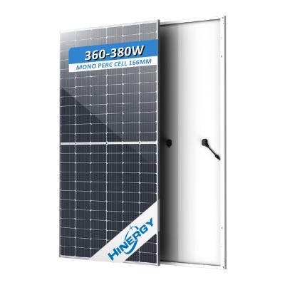 China Hinergy M6 Solar Panels 120 Cells 360w 365w 370w 380w PERC Monocrystalline Mono 360watt 380watt Half Panal Plus Single 166mmx166mm for sale