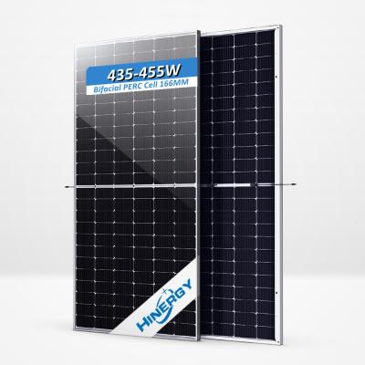 China Bifacial Grid Tied Solar Panel 400W 450W 455W 166mmx166mm Mono Half Cell Photovoltaic Panels PV Module Factory Price for sale