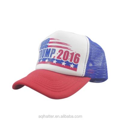 China 2020 White Light Blue America 5 Panel Trump Hats Custom JOINT Color Trucker Hat Mesh Front Mesh Trucker Hat for sale