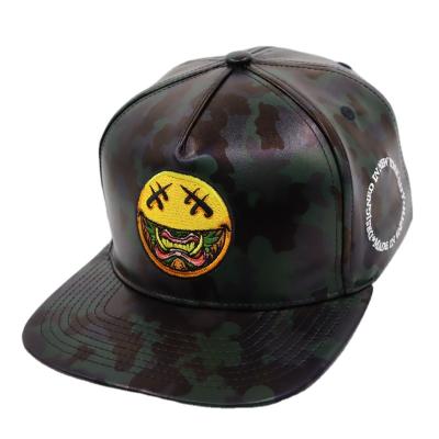 China COMMON COMMON Themed Funny Patch Hats Cartoon Emoji Snapback Hat Camouflage Hats With Logo Brand For Men Custom Made for sale