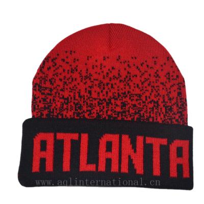 China Wholesale COMMON COMMON High Quality 100% Acrylic Winter Knit Red Customized Jacquard Sports Beanie Hats for sale