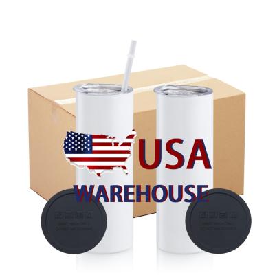 China Sustainable US Warehouse 20oz Straight Sublimation Tumbler White 20 Oz Stainless Steel heat Transfer Printing Tumbler Double Wall Insulated for sale